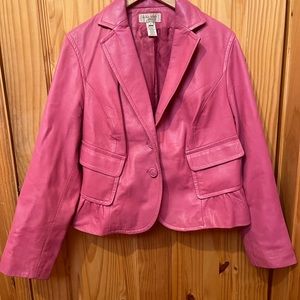 Beautiful, Gently Worn Pink Leather jacket!